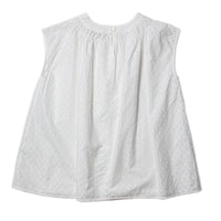 Ichi Antiquités Jacquard Sleeveless Blouse in Trellis