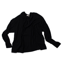Ichi Antiquities Loose Pullover in Black Knit Cotton