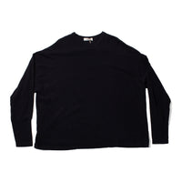 Ichi Antiquities Loose Pullover in Black Knit Cotton