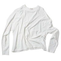 Ichi Antiquities Loose Pullover in White Knit Cotton