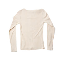 Ichi Antiquities Rib Knit Pullover in Natural