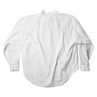Jesse Kamm Alberta Shirt in White with Fine Grey Stripe