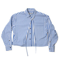 Kasmaria Cropped Shirt with Tie in Yarn Dye Stripe