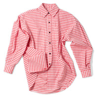 Kasmaria Oversized Big Pocket Shirt in Gingham Cotton Poplin