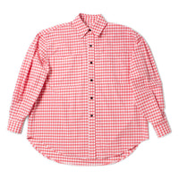 Kasmaria Oversized Big Pocket Shirt in Gingham Cotton Poplin