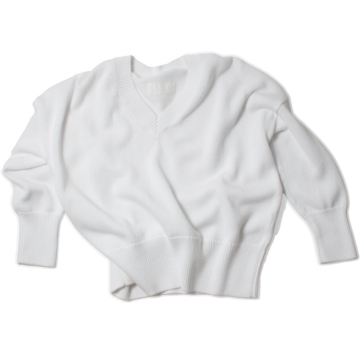 Labo.Art V Knit Sweater in White – JUDITH Labo.Art V Knit Sweater in White – JUDITH