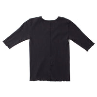 Lauren Manoogian Ruffle Rib Tee in Black