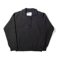 MHL. 3 Button Polo in Charcoal Lambswool
