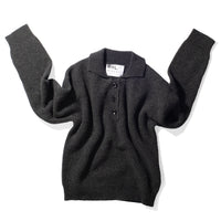 MHL. 3 Button Polo in Charcoal Lambswool