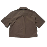 MHL. Cropped Uniform Shirt in Umber Sanded Cotton Poplin