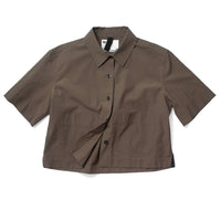 MHL. Cropped Uniform Shirt in Umber Sanded Cotton Poplin