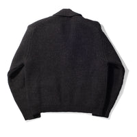 MHL. Shawl Collar Cardigan in Charcoal Wool