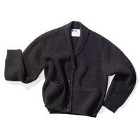 MHL. Shawl Collar Cardigan in Charcoal Wool
