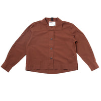 MHL Asymmetric Round Collar Shirt in Chestnut