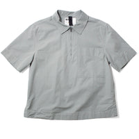 MHL. Half Zip Shirt in Fog Compact Cotton Poplin
