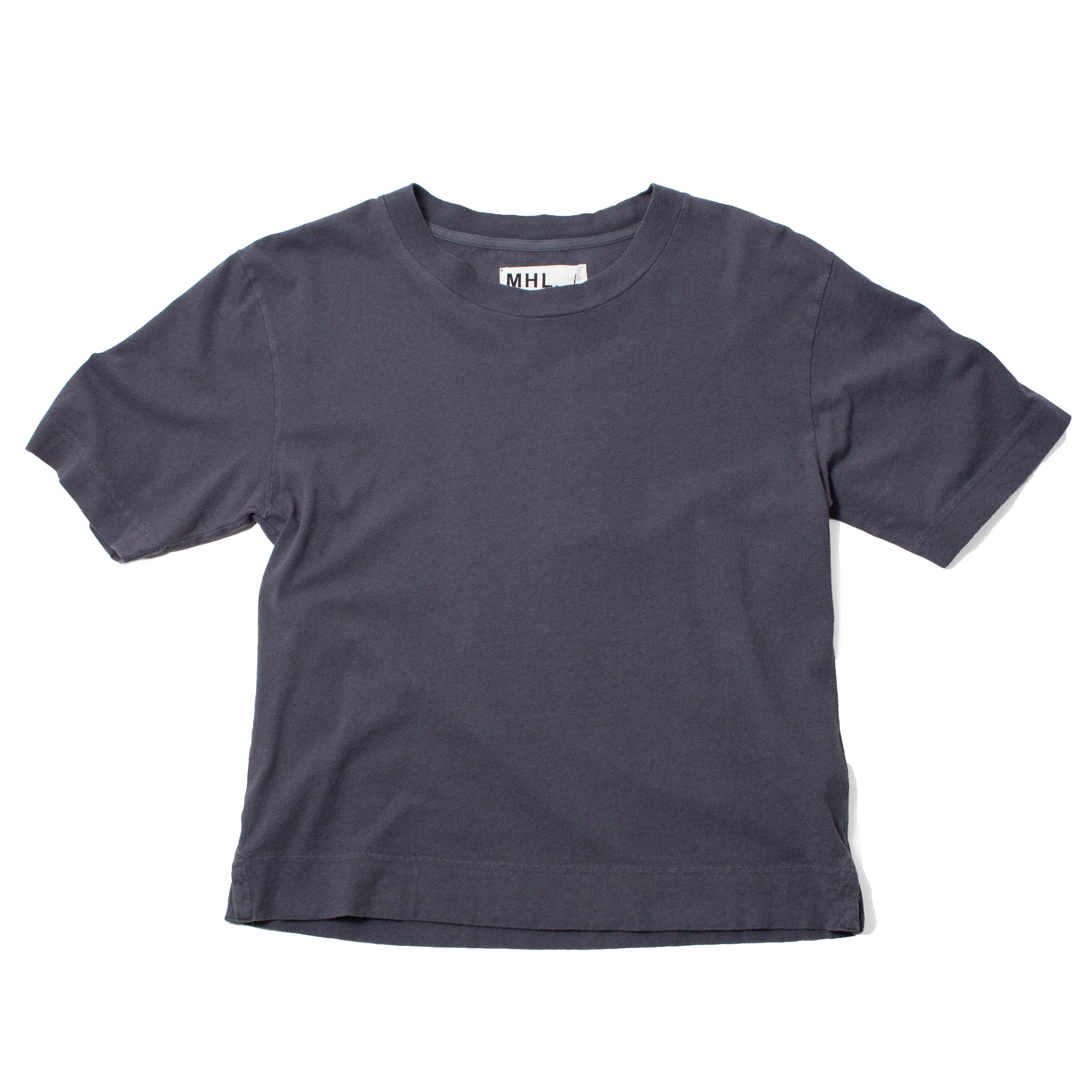 MHL. Simple T-Shirt in Slate Blue Organic Cotton Linen Jersey – JUDITH