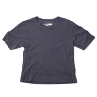MHL. Simple T-Shirt in Slate Blue Organic Cotton Linen Jersey
