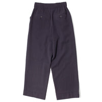 Margaret Howell Relaxed Crop Trousers in Navy Brushed Wool Twill