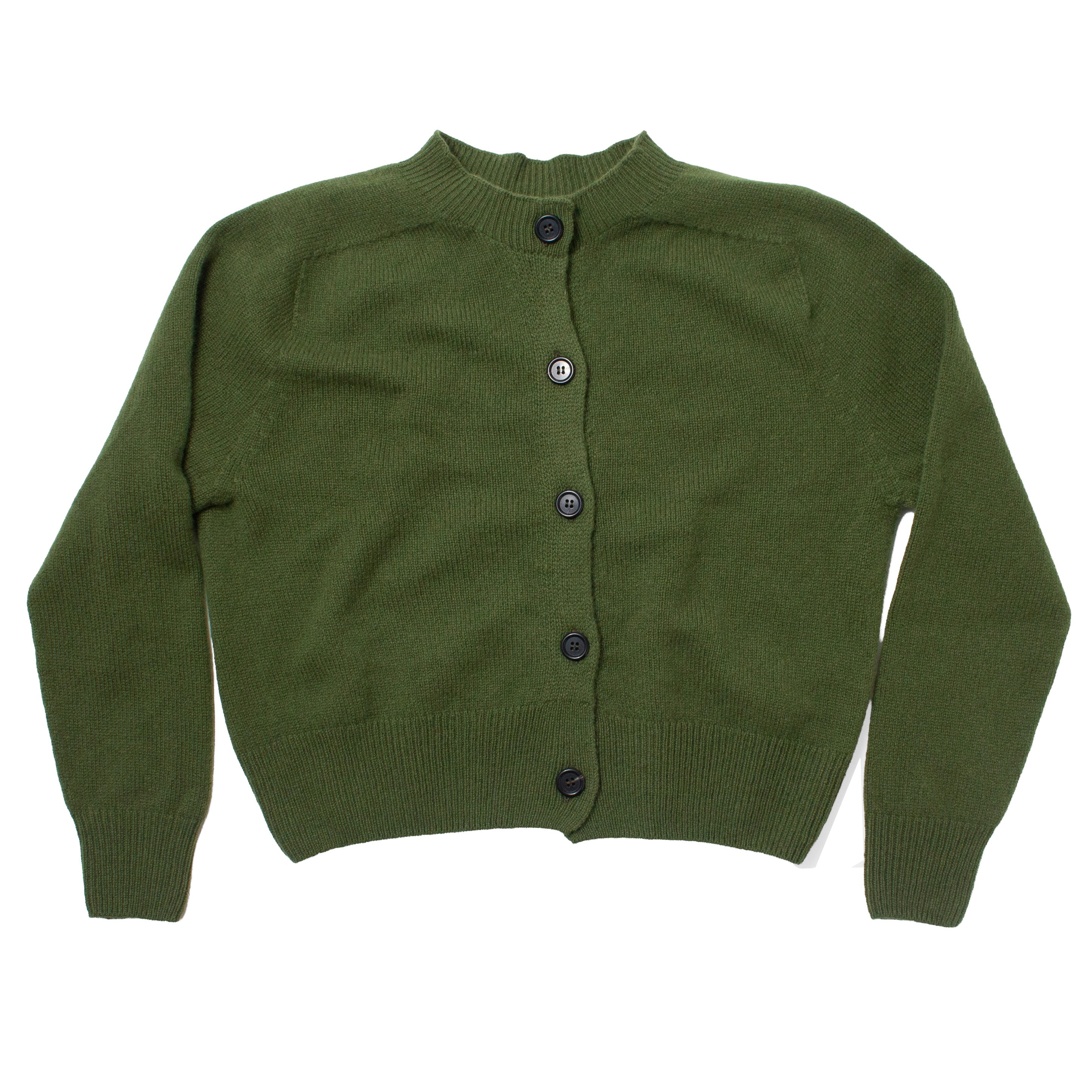 Margaret Howell Small Crew Neck Cardigan in Wheatgrass – JUDITH