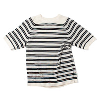 Maria McManus Oversized T-Shirt in Ivory/Black Stripe
