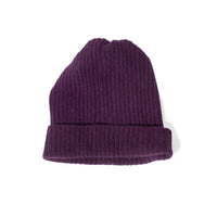 Mature Ha Cashmere x Sable Pleats Knit Cap in Purple