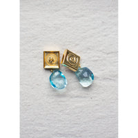 Nomia Spiral Crystal Drop Earring in Gold Vermeil / Blue Crystal