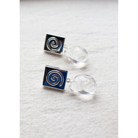 Nomia Spiral Crystal Drop Earring in Silver / Crystal