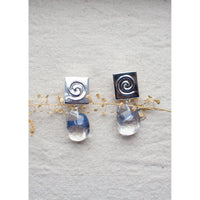 Nomia Spiral Crystal Drop Earring in Silver / Crystal