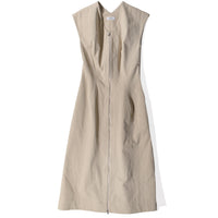 Nomia Zip Front Sleeveless Dress in Sand