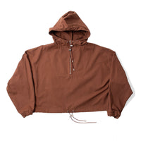 Nomia Zip Hooded Pullover in Russet