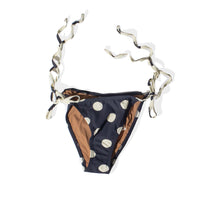 Nu Swim String Bottom in Polka Dot Black/Cream