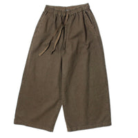 Pas de Calais Natural Twill Cropped Wide Pants in Khaki