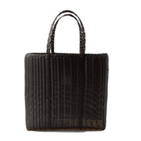 Palorosa Large Flat Basic Tote in Midnight Brown