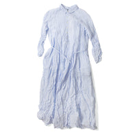 Pas de Calais Washed Cotton Crinkle Dress in Saxe Blue