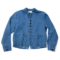 Pas de Calais 11.5oz Natural Slub Denim Jacket in Faded Blue