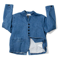 Pas de Calais 11.5oz Natural Slub Denim Jacket in Faded Blue