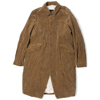 Pas de Calais Brushed Cotton Balmacaan Coat in Khaki