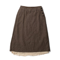 Pas de Calais Herringbone Semi Flared Skirt in Beige