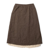 Pas de Calais Herringbone Semi Flared Skirt in Beige
