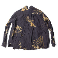 Pas de Calais Japonism Flower Print Blouse in Navy