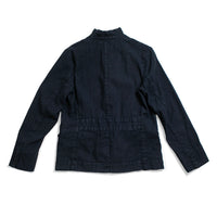 Pas de Calais Linen Cotton Soft Twill Tailored Jacket in Navy