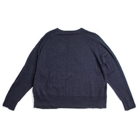 Pas de Calais Washable Cotton Linen Crew Neck Pullover in Indigo