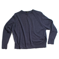Pas de Calais Washable Cotton Linen Crew Neck Pullover in Indigo
