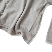 Pas de Calais Washable Cotton Linen V Neck Cardigan in Light Grey