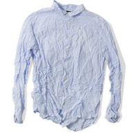 Pas de Calais Washed Cotton Crinkle Classic Shirt in Saxe Blue