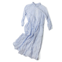 Pas de Calais Washed Cotton Crinkle Dress in Saxe Blue