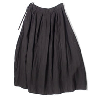 Pas de Calais Washed Double-Sided Brushed Linen Canvas Skirt in Black