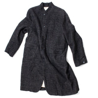 Pas de Calais Wool / Linen Chesterfield Coat in Charcoal