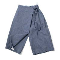 Proche Apron Wrap Capri Shorts in Chambray