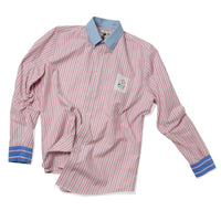 PROCHE x Cabine Floral Stamp Upcycled Shirt in Pink